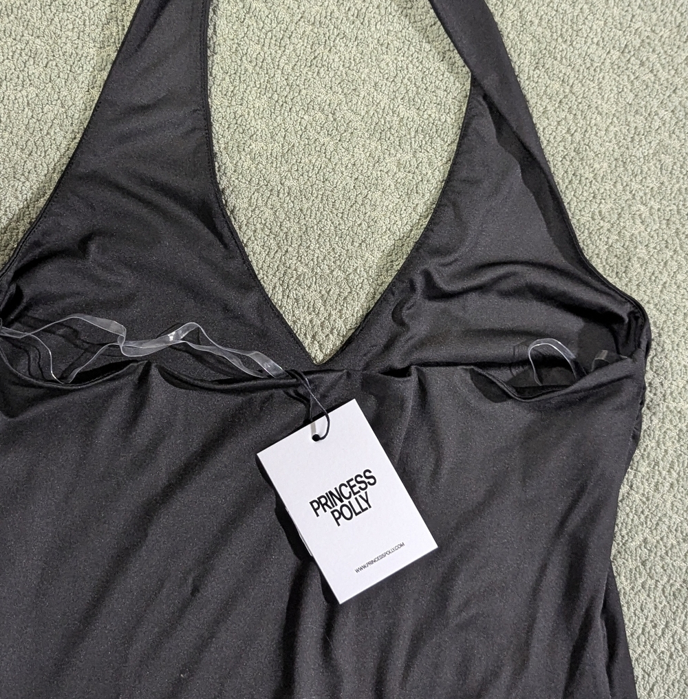 Brand New Princess Polly Stilgar Mini Dress Black Halter Top - NWT Size 8 - Picture 8 of 9